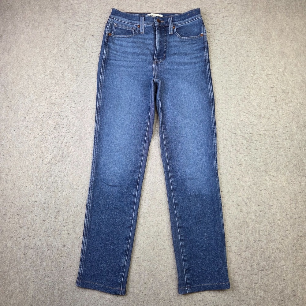 Madewell Stovepipe Jeans Womens 25 Blue Denim Straight Leg Mid Rise Streetwear